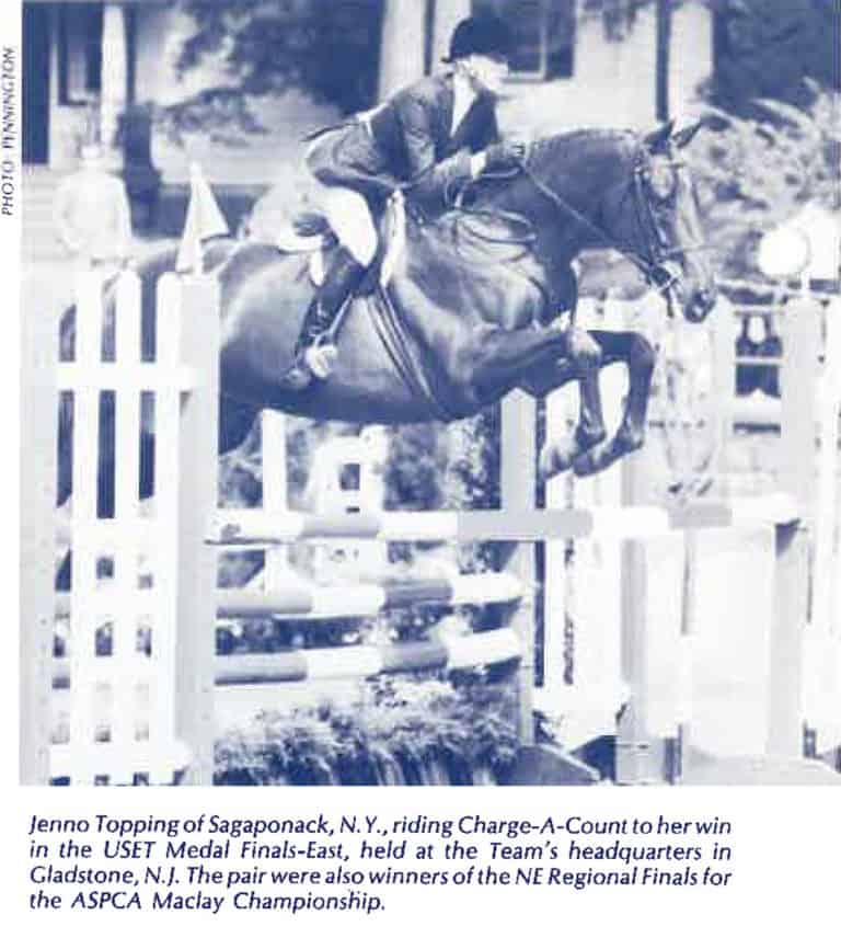 Historic Milestones 1984 - The name of the USET Medal Finals is changed to USET Show Jumping Talent Search, with the East Finals competed at Gladstone.