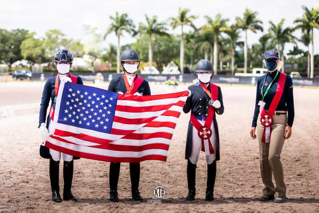 The U.S. U25 Dressage Team finished in second place in the FEI CDIO-U25 Nations Cup