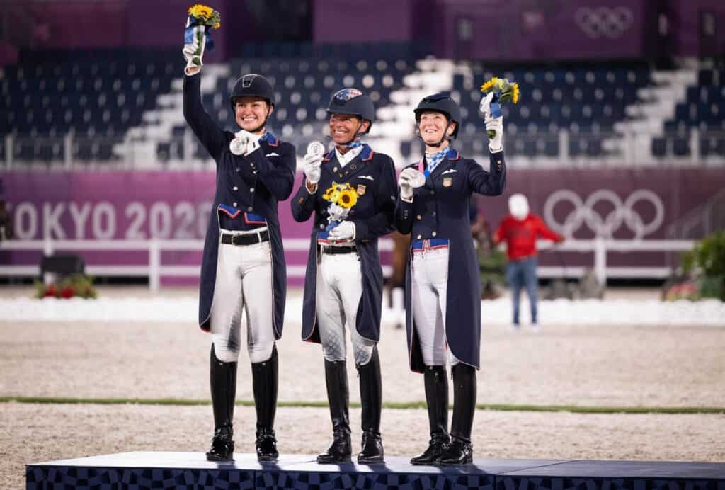 U.S. Dressage Team, Adrienne Lyle, Steffen Peters, and Sabine Schut-Kery Earn Silver Medal at 2020 Tokyo Olympics