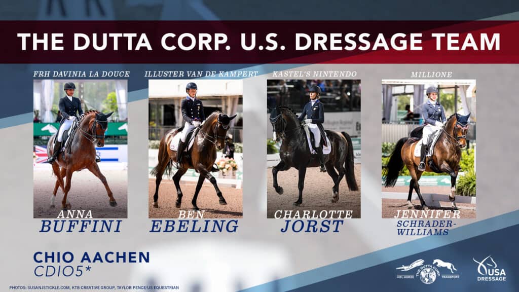 The Dutta Corp. U.S. Dressage Team for 2021 CHIO Aachen CDIO5* Nations Cup