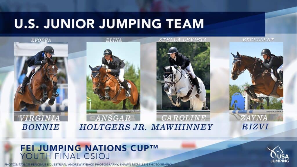U.S. Team for 2021 FEI Jumping Nations Cup Youth Final CSIOJ, the Netherlands