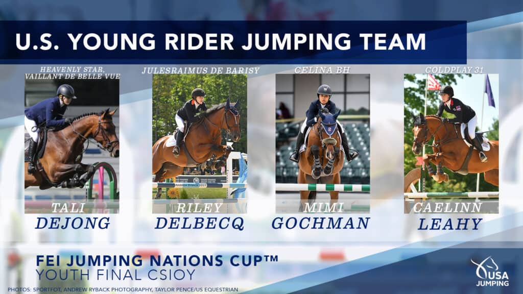 U.S. Team for 2021 FEI Jumping Nations Cup Youth Final CSIOY, the Netherlands