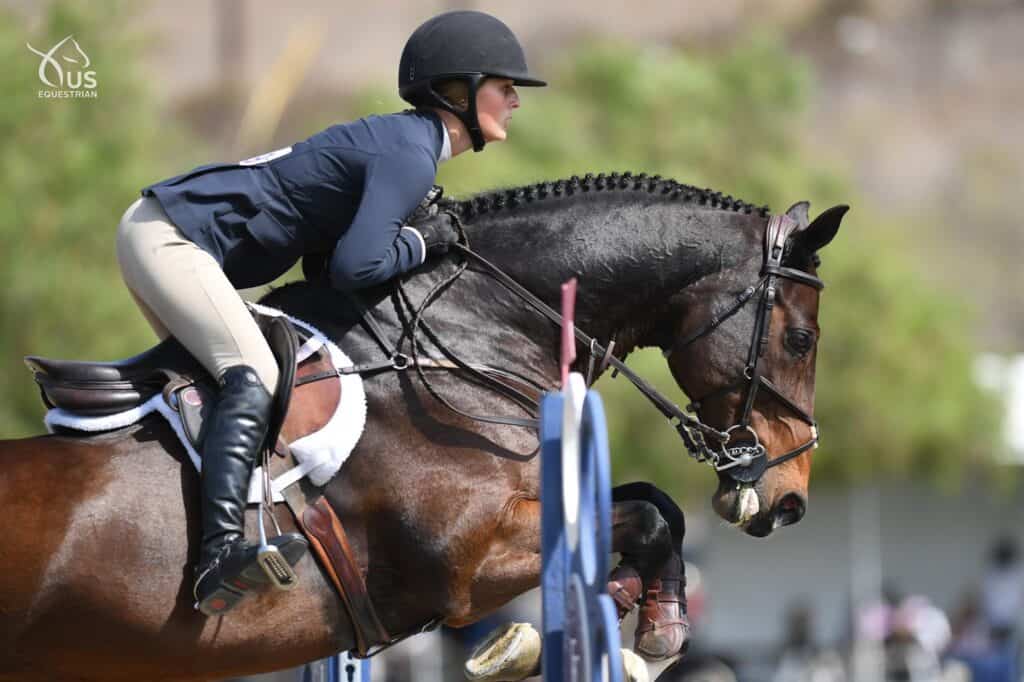 Ella Dyson and Constance at 2021 Platinum Performance/USEF Show Jumping Talent Search Finals – West