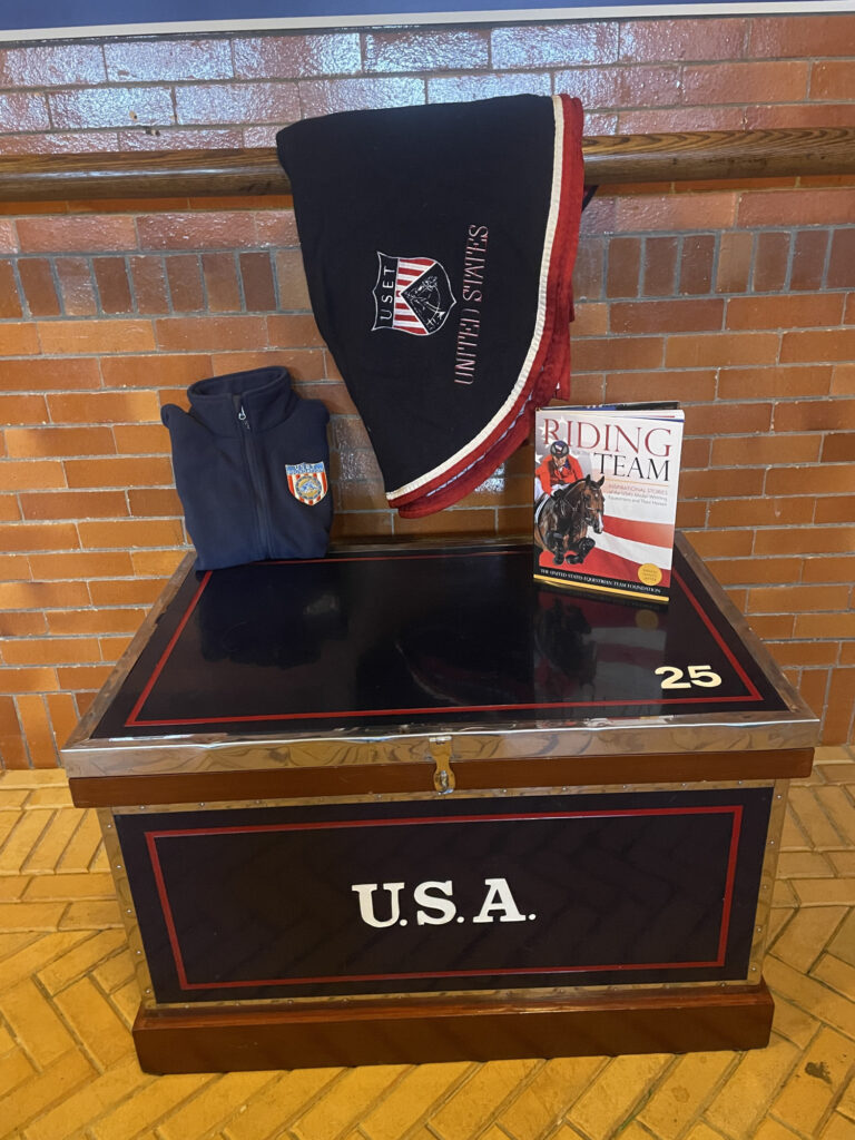 Support U.S. Equestrians at World Championships. Last chance to bid on Vintage USET Tack Trunk Package