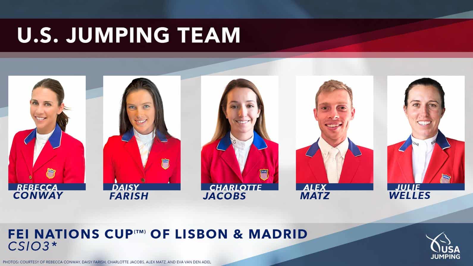 U.S. Jumping Team for Jumping Nations Cup Lisbon CSIO3* and Madrid CSIO3*