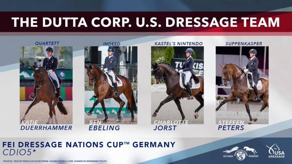 Athlete-and-Horse Combinations for The Dutta Corp. U.S. Dressage Teams for FEI Dressage Nations Cup Germany CDIO5*