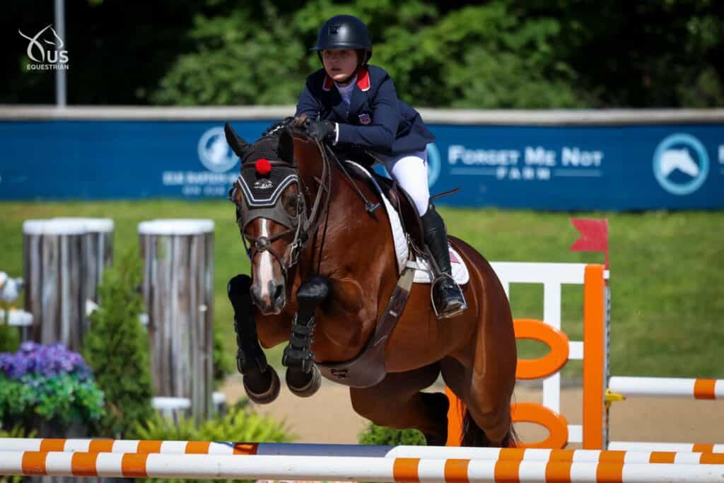 Campbell Brown and Indira at 2022 Gotham North FEI North American Youth Championships (NAYC) for Jumping