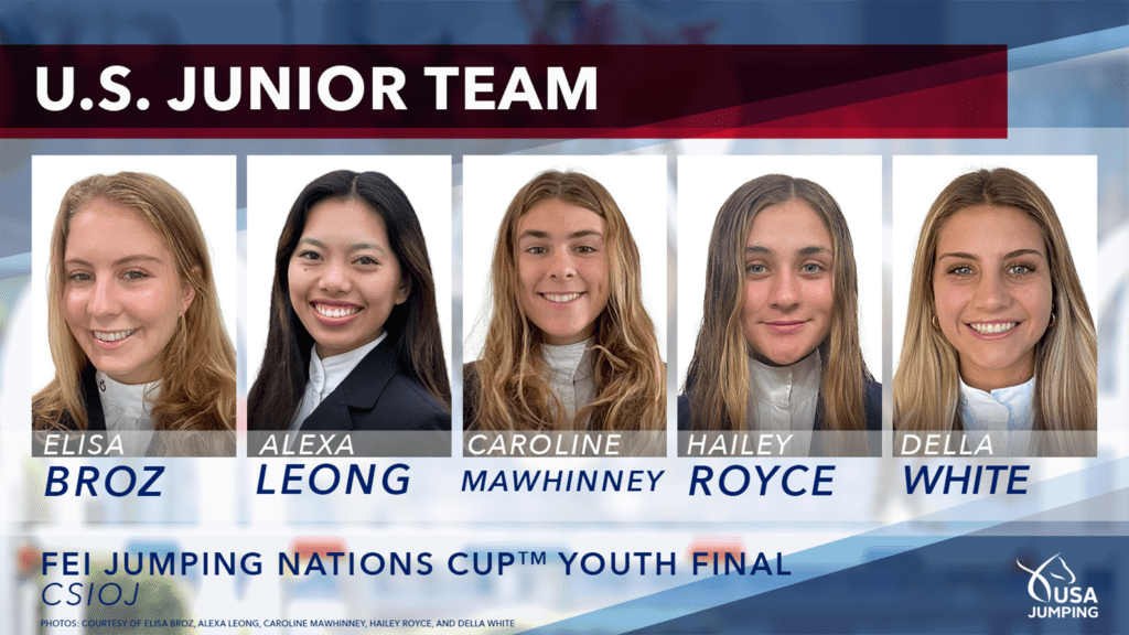U.S. Junior Team for the 2022 FEI Jumping Nations Cup Youth Final CSIOJ