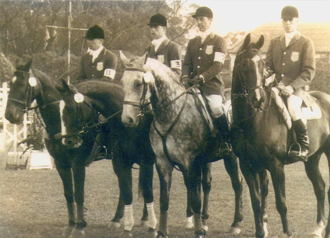Michael Page and Grasshopper, Kevin Freeman and Reno Pal, William Haggard with Bold Minstrel, Michael Plumb and Markham at 1963 Sau Paulo Pan American Games