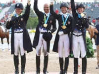 U.S. Dressage Team Gold Medalists Kimberly Hershlow, Steffen Peters, Sabine Schut-Kery, and Laura Graves at the 2015 Toronto Pan American Games. Photo by Mary Adelaide Brakenridge/Phelps Media Group U.S. Dressage Team Gold Medalists Kimberly Hershlow, Steffen Peters, Sabine Schut-Kery, and Laura Graves at the 2015 Toronto Pan American Games. Photo by Mary Adelaide Brakenridge/Phelps Media Group