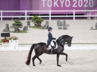U.S. Dressage Team Silver Medalist Sabine Schut-Kery and Sanceo at the 2020 Tokyo Olympic Games. Photo by Shannon Brinkman U.S. Dressage Team Silver Medalist Sabine Schut-Kery and Sanceo at the 2020 Tokyo Olympic Games. Photo by Shannon Brinkman