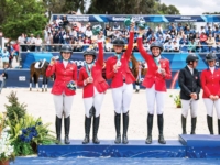 Eventing Team Silver Medalists Sydney Elliott, Sharon White, Caroline Pamukcu, and Liz Halliday at the 2023 Santiago Pan American Games. Photo by Shannon Brinkman Eventing Team Silver Medalists Sydney Elliott, Sharon White, Caroline Pamukcu, and Liz Halliday at the 2023 Santiago Pan American Games. Photo by Shannon Brinkman