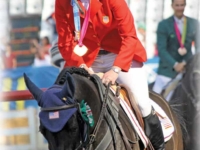 U.S. Jumping Team Gold and Individual Gold Medalist Christine McCrea and Romantovich Take One at the 2011 Guadalajara Pan American Games. Eventing Team Gold Medalist Michael Pollard and Schoensgreen Hanni at the 2011 Guadalajara, MEX Pan American Games. Photo by Jan Beren U.S. Jumping Team Gold and Individual Gold Medalist Christine McCrea and Romantovich Take One at the 2011 Guadalajara, MEX Pan American Games. Eventing Team Gold Medalist Michael Pollard and Schoensgreen Hanni at the 2011 Guadalajara Pan American Games. Photo by Jan Beren
