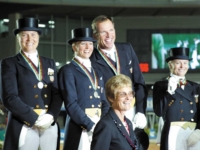 U.S. Dressage Team Silver Medalists Sue Blinks, Debbie McDonald, Guenter Seidel, and Lisa Wilcox at the 2002 World Equestrian Games, Jerez, ESP. Photo by USET Archive U.S. Dressage Team Silver Medalists Sue Blinks, Debbie McDonald, Guenter Seidel, and Lisa Wilcox at the 2002 World Equestrian Games, Jerez, ESP. Photo by USET Archive
