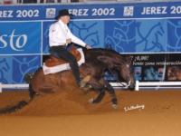 U.S. Reining Team Gold and Individual Silver Medalist Tom McCutcheon and Conquistador Whiz at the 2002 World Equestrian Games, Jerez, ESP. Photo by Waltenberry U.S. Reining Team Gold and Individual Silver Medalist Tom McCutcheon and Conquistador Whiz at the 2002 World Equestrian Games, Jerez, ESP. Photo by Waltenberry
