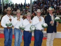 U.S. Reining Team Gold Medalists Matt Mills, Aaron Ralston, Tim McQuay, and Dell Hendricks with
Chef d'Equipe Jeff Petska at the 2006 Aachen World Equestrian Games. Photo by PMG Pictures U.S. Reining Team Gold Medalists Matt Mills, Aaron Ralston, Tim McQuay, and Dell Hendricks with Chef d'Equipe Jeff Petska at the 2006 Aachen World Equestrian Games. Photo by PMG Pictures
