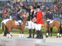 U.S. Eventing Medalists Clayton Fredericks with Zara Phillips and USA Individual Bronze Medalist Amy Tryon at the 2006 Aachen World Equestrian Games. Photo by Nancy Jaffer U.S. Eventing Medalists Clayton Fredericks with Zara Phillips and USA Individual Bronze Medalist Amy Tryon at the 2006 Aachen World Equestrian Games. Photo by Nancy Jaffer