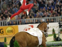 U.S. Vaulting Team Silver Medalist and Individual Gold Medalist Megan Benjamin with Leonardo at the 2006 Aachen World Equestrian Games. Photo by B. Barwig U.S. Vaulting Team Silver Medalist and Individual Gold Medalist Megan Benjamin with Leonardo at the 2006 Aachen World Equestrian Games. Photo by B. Barwig