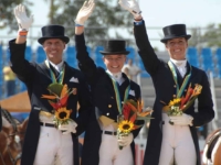 U.S. Dressage Team Gold Medalists Christopher Hickey, Katherine Poulin-Neff, and Lauren Sammis at the 2007 Rio de Janeiro Pan American Games. Photo by Diana De Rosa U.S. Dressage Team Gold Medalists Christopher Hickey, Katherine Poulin-Neff, and Lauren Sammis at the 2007 Rio de Janeiro Pan American Games. Photo by Diana De Rosa