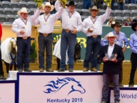 U.S. Reining Team Gold Medalists Tim McQuay,
Craig Schmersal, Tom McCutcheon and Shawn Flarida at the 2010 World Equestrian Games, Lexington, USA. Photo by Susan J. Stickle U.S. Reining Team Gold Medalists Tim McQuay, Craig Schmersal, Tom McCutcheon and Shawn Flarida at the 2010 World Equestrian Games, Lexington, USA. Photo by Susan J. Stickle
