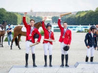 U.S. Jumping Team Silver Medalists Karl Cook, Laura Kraut and McLain Ward at the 2024 Paris Olympic Games. <br>
<p style="color: #86878a">Photo by Roya Brinkman for Shannon Brinkman Photo U.S. Jumping Team Silver Medalists Karl Cook, Laura Kraut and McLain Ward at the 2024 Paris Olympic Games. Photo by Roya Brinkman for Shannon Brinkman Photo